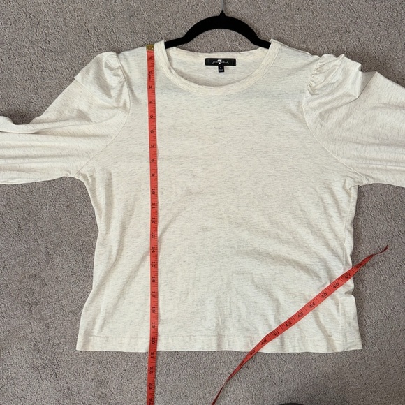 7 for all mankind 100% cotton long sleeve cream puff sleeve blouse, size small - Picture 10 of 10